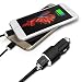 Produktbild ONX3 (Black) Quick Charge Dual Port USB Full Metal Car Charger With LED Indicator 3.1A 24W Safety Hammer & Twin 1 Metre Type-C Nylon Braded Data Cable For BlackBerry Keyone