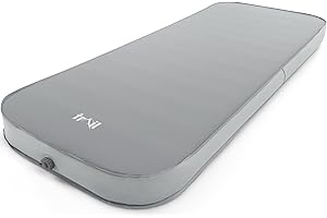 Trail Outdoor Leisure Self Inflating Camping Mat, Deluxe Inflatable Air Mattress, Memory Foam Core, Box Wall Sides, Waterproof Face Fabric, Bag Included (200cm x 70cm x 10cm)