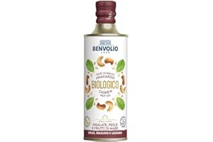 BENVOLIO - Olio di Anacardi Biologico - 500ml - Alternativa Sostenibile all’Olio di Arachidi BIO, Alto Punto di Fumo e Stabilità Termica per Frittura e Cottura - Cashew Nuts Oil (1, Anacardi)