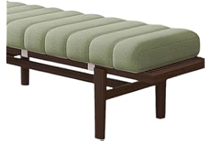uyeoco Indoor Bench Cushion - 120cm/150cm/80cm/90cm x 40cm/30cm 2/3 seater Rectangle Bench Seat Pad for Bay Windows, Garden Patio, Long Chairs & Porch Furniture with Non-Slip Backing(Green,40x80CM)