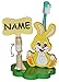 Produktbild Zahnbürstenhalter / Zahnputzuhr - Hase incl. Name - mit Sanduhr + Zahnbürste - aus Holz - Badezimmer Bad Kinderzahnbürste / Mädchen Jungen - Tiere Häschen - für Kinder / zum Zähneputzen für 1 Minute
