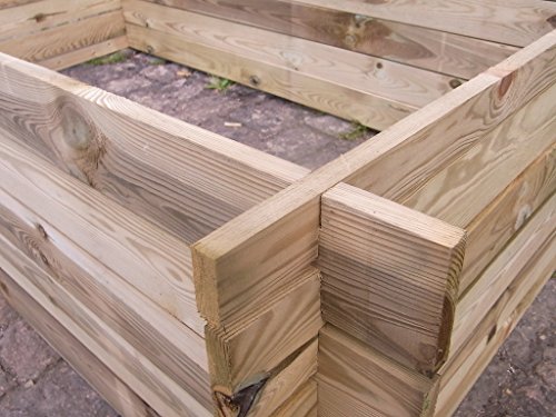 stabiler Holzkomposter Komposter Kompostbehälter Hochbeet 195 x 120 x 52 cm - 3