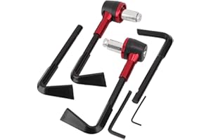 Gorgeri 22mm Motorbike Hand Guards Universal Handguards Motorbike Brake Lever Guard CNC Motorbike Front Brake Lever Guard Aluminum Alloy Motorcycle Protector Handlebar Red