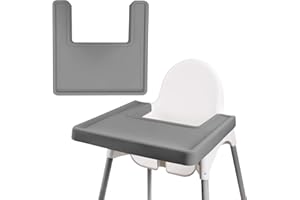 LOMGWUMY High Chair Placemat, Durable for Ikea High Chair Placemat, All-inclusive Dining Chair Cushion, Clean and Hygienic, Suitable for Ikea Antilop Highchai, for Toddlers and Babies (Dark Grey)