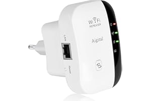 AIGOLINK Ripetitore WiFi Wireless 300Mbps 2.4GHz, WiFi Range Extender Universale e Access Point per Case Potente Amplificatore Segnale WiFi, Plug and Play,Porta LAN, WPS, Compatibile con Modem Fibra e ADSL