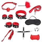 10 PCS Bondage Bed Restraints Set Adjustable Bondagewear Restraints Sex Fetish Women to Fit All People and Sizes Suitable for Both Men and Women Bondage BDSM Sex Kit Set Bed Restraints by iZEN