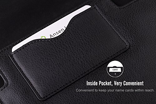 MoKo 10-11 Zoll Laptop Hülle – PU Leder Tasche Schutzhülle Ledertasche Aktentasche Wallet Case Leather Sleeve mit Karten-Slot für Acer One 10.1″ / ThinkPad 10 10.1″ / Surface 3 10.8″, Schwarz - 3