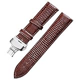 22mm Uhrenarmband braun echtes Leder Uhrenarmbänder Ersatzarmband 22mm mit Edelstahl Metallverschluss