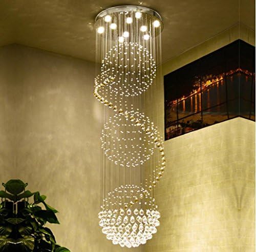 GUOCAIRONG® villa Crystal ball chandelier hotel lobby Duplex building crystal Light led Living room bedroom lights , 9