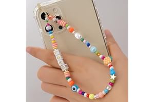 SURAKEY Correa para Teléfono Colgante para Móvil, Correa De Muñeca Con Cordón Para Teléfono Con Cuentas, Cadena De Teléfono Móvil Decoración de Cordón de Teléfono a la Moda Para Niñas