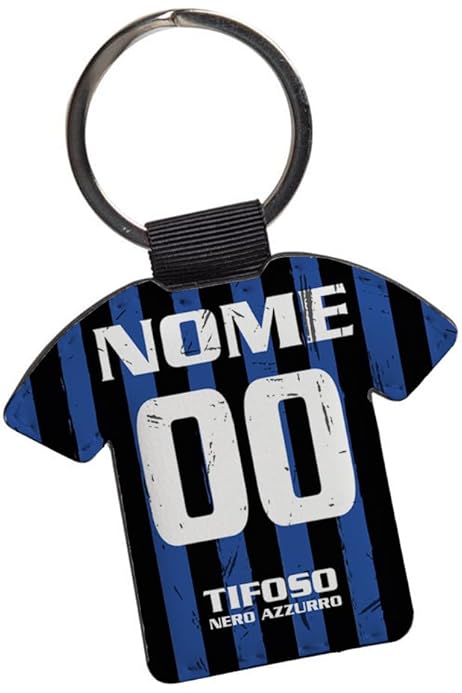 Portachiavi Personalizzato Tifoso Calcio - Ecopelle Con Nome E Numero Per Interisti, Milanisti E Napoletani - Foto 6