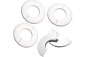 XANQKNG 4 Pieces Stainless Steel Pipe Covers Split Wall Flange Round Escutcheon Plate for 27mm Diameter Pipe