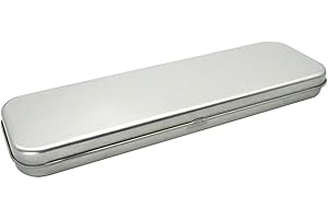 NUOBESTY Metalowy piórnik pudełko na papier listowy puste składane pudełko blaszane przybory szkolne uchwyt na długopisy organizer na pędzle do makijażu