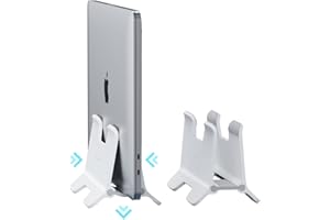 Hagibis Supporto Verticale per Laptop, Supporto per Notebook Regolabile Staffa salvaspazio per MacBook Pro, Mac Mini, iPad, Surface, Samsung, Lenovo, Huawei, HP, Dell (ABS bianco)