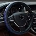 Produktbild Universal Passend Auto Lenkradhülle Lenkrad Abdeckung Lenkradbezug aus Mikrofaser PU Leder 38CM / 15'' Rutschfest Lenkradschutz Atmungsaktiv Lenkradabdeckung Lenkradschoner - Schwarz & Blau
