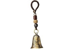 TOSSPER Vintage Laiton Tibétain Bouddhiste Bell Bell Cink-Cloche Pendants Lanière À Six Mots