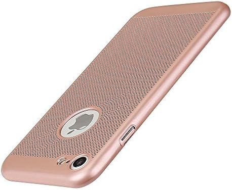 Ausche iPhone 8 Case iPhone 7 Case Protective Cover Heat Dissipation Hollow Design Ultra-Thin Ultra-Light Anti-Fingerprint(4.7inch Rose Gold)