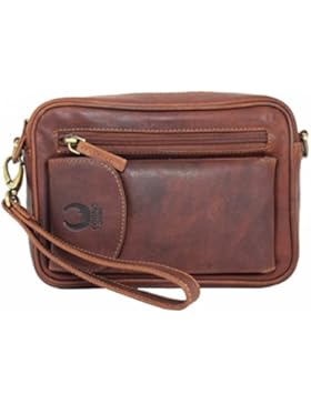 Handgelenktasche Leder Herren-handtasche Herrentasche Leder-tasche kleine Umhängetasche für Herren Damen Travel...