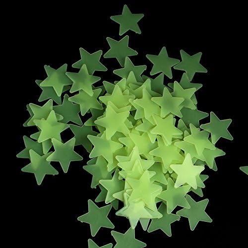 LYFF 100 Pcs Home Wall Ceiling Glowing Stars Stickers Decals Baby Kids Bedroom 3D Star Ray