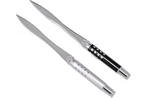 SINCHIC Ouvre Lettre,2 PCS Coupe Papier Cadeauen Alliage de Zinc Poignée en Bois Coupe Papier Epée Couteau en Acier Inoxydable Ouvre-Lettre Couteau d'ouvreur en Métal pour Dames Femmes Hommes