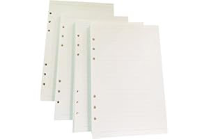 YIPUETERNITY 4 opakowania wkładów papieru A5, 100 g/m2 A5, 180 arkuszy / 360 arkuszy wkładów z białego papieru, 6 otworów na notatnik, notatnik z ruchomymi arkuszami do pamiętnika (Lined)