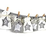 Adventskalender „Frau Wundervoll“ Stoffbeutel grau und...