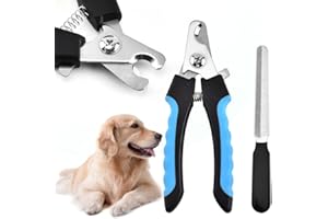 HUMRA LONDON Dog & Cat Pets Nail Clippers and Trimmers Professional Pet Nail Clipper Grooming Tool for Thick Nails Easy-to-Cut Pets Nail Cutter with Free Nail File for Large and Small Animals (Small, Blue,)