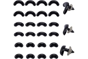 GORGECRAFT 180Pcs Arc Shape Safety Eyes 3 Sizes Acrylic Black Craft Doll Eyes Eyebrows with Washers for Puppet Teddy Bear Plush Stuffed Animal Crochet Crafts Making Supply 19x30mm, 17x24mm, 17x17mm