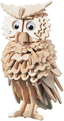 SODIAL(R) 3D Wooden Owl Puzzle Jigsaw Woodcraft Kids Kit Toy Model DIY Construction Blocks