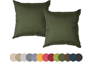 ‎CHILLY PILLEY chilly pilley® Kissen Wasserfest Gartenstuhl Dekokissen Indoor Outdoor Gartenkissen Lounge Dekoratives Sitzkissen Rückenkissen viele Farben (dunkelgrün 2 er Set 40x40)