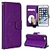 Produktbild ZCRO Hülle für iPhone SE/iPhone 5S / iPhone 5C / iPhone 5, Handyhülle Schutzhülle für iPhone SE 5S 5 5C Hülle Case Leder Cover mit Spiegel Handytasche Magnet Tasche für iPhone SE 5S 5 5C (Lila)