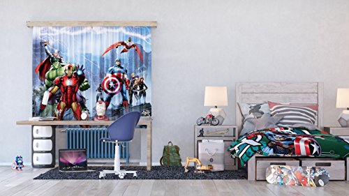 AG Design Avengers Marvel Kinderzimmer Gardine/Vorhang Mehrfarbig Stoff