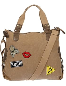Christian Wippermann XL Damen 40x32x12 cm Tasche Schultertasche mit Patches