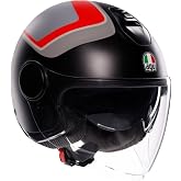 AGV Eteres Motosiklet Kaskı A&ccedil;ık Kask Scaglieri Matt Grey Red M