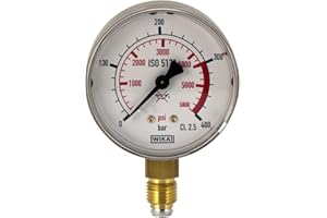 SUPERSAMASTORE Oxyturbo - 3s manomtre 0-400 bar pour azote raccord 1/4 avec joint