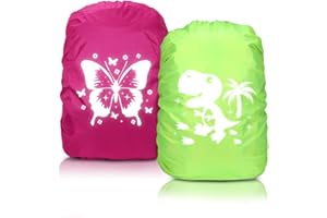 CAPANEUS Plecak przeciwdeszczowy, 20 l, ochrona przed deszczem na plecaki z paskami odblaskowymi, odblaskowy pokrowiec na plecak, wodoszczelny, na wędrówki, kemping, jazdę na rowerze