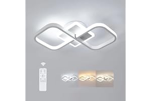 Comely Plafoniera LED quadrata a Soffitto, bianca, potenza di 40W, con Design Moderno a intreccio. Dimmerabile con telecomando 3000K-6500K, adatta ad Corridoio,Camera da Letto o Soggiorno,40,5cm