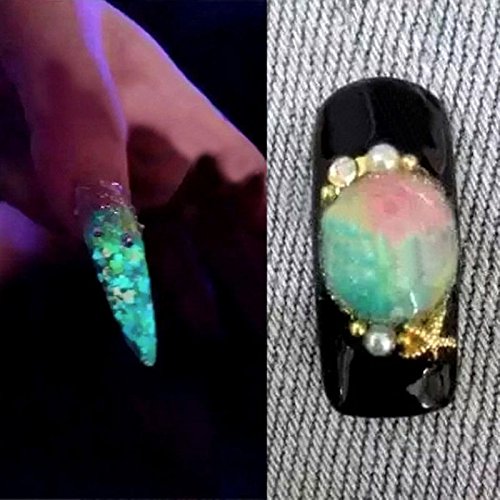 iDealhere Glitter Leuchtende Nagel Tipps Dekoration Maniküre (7#) - 5