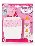 Schnuller Bayer Design 79201AF Zubehör Set für Puppen: Windel, Magic-Fläschchen und Schnuller, Rosa,weiß