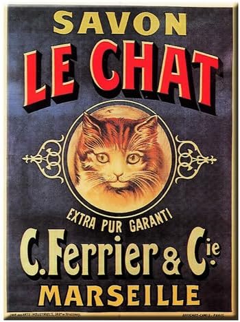 Souvenirs of France - 'Le Chat Soap' Ad Metal Magnet 3.15 x 2.17in