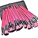 VALUE MAKERS Professional 32 pcs Makeup Brushes Kit - Make Up Brush Set - 32pcs Cosmetics Tools - Brand Make-up Toiletry Kit - Foundation Eyebrow Eyeshadow Concealer Powder Blusher Blending Lip Makeup Brush With Black Pouch Bag (Hot pink)