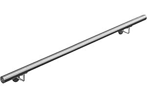 V2Aox Handlauf Treppengeländer aus Edelstahl, Durchmesser: 4,2 cm, Rostfrei & Wetterfest, Inklusive Montagematerial, Halter, Länge: 150 cm