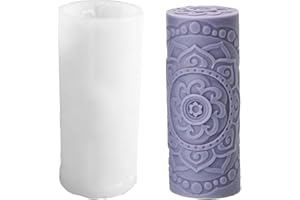 ‎TREABEAR TREABEAR zylinderförmig kerzenformen Blumenmuster, silikonformen gießformen kerzen, silikonform kerzen, säule silikonform blumen, kerzen formen silikon, kerzenformen zum gießen, gießform kerzenhalter