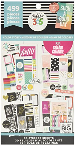 Me and My Big Ideas Super Pack de Pegatinas Color Story Big Happy Planner