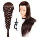 Hairdressing Training Heads 100% Synthetic Fiber Hair Mannequin Styling Dolls Head (Table Clamp Holder Included) ESC0418P
