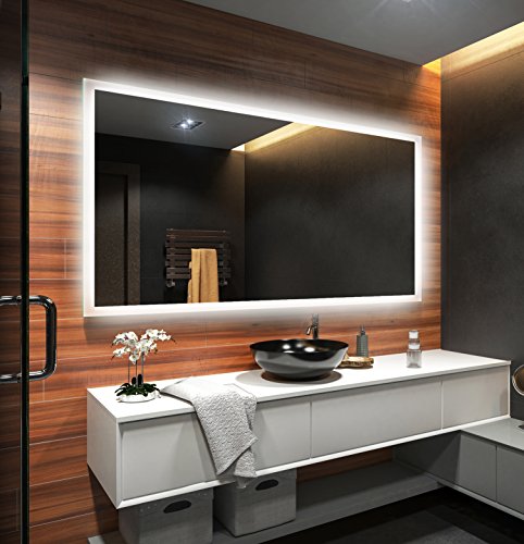 Design Badspiegel mit LED Beleuchtung Wandspiegel Badezimmerspiegel nach Maß