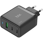 Bix BX3P65G 65W GaN Qualcom 4.0 2*Type-C & USB-A 3 Portlu, MacBook Pro/Air, iPad Air/Pro, iPhone 16/15/14/14 Pro Max iPhone /