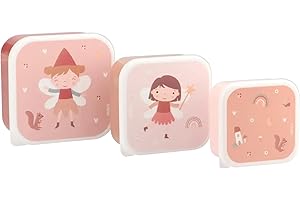 Tutete Set de 3 Fiambreras Infantiles, Cajas Almuerzo de 500ml, 350ml, 300ml, Aptas para Microondas y Lavavajillas, Libre de BPA, Lunch Box Ideales para Guardería y Colegio - Wild Fairies