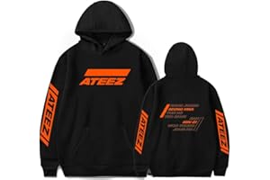EnjoyYourLife Mujer ATEEZ Sudadera con Capucha Hoodie KPOP Hip Pop Moda Deportiva Top Hong Joong Seong Hwa Yun Ho Yeo Sang San Min Gi Woo Young Jong Ho