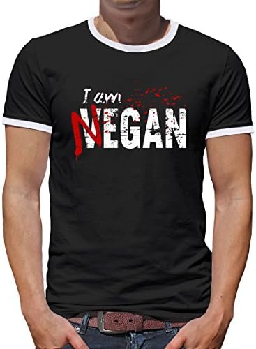 TLM I am Negan Contrast T-Shirt Men L Black
